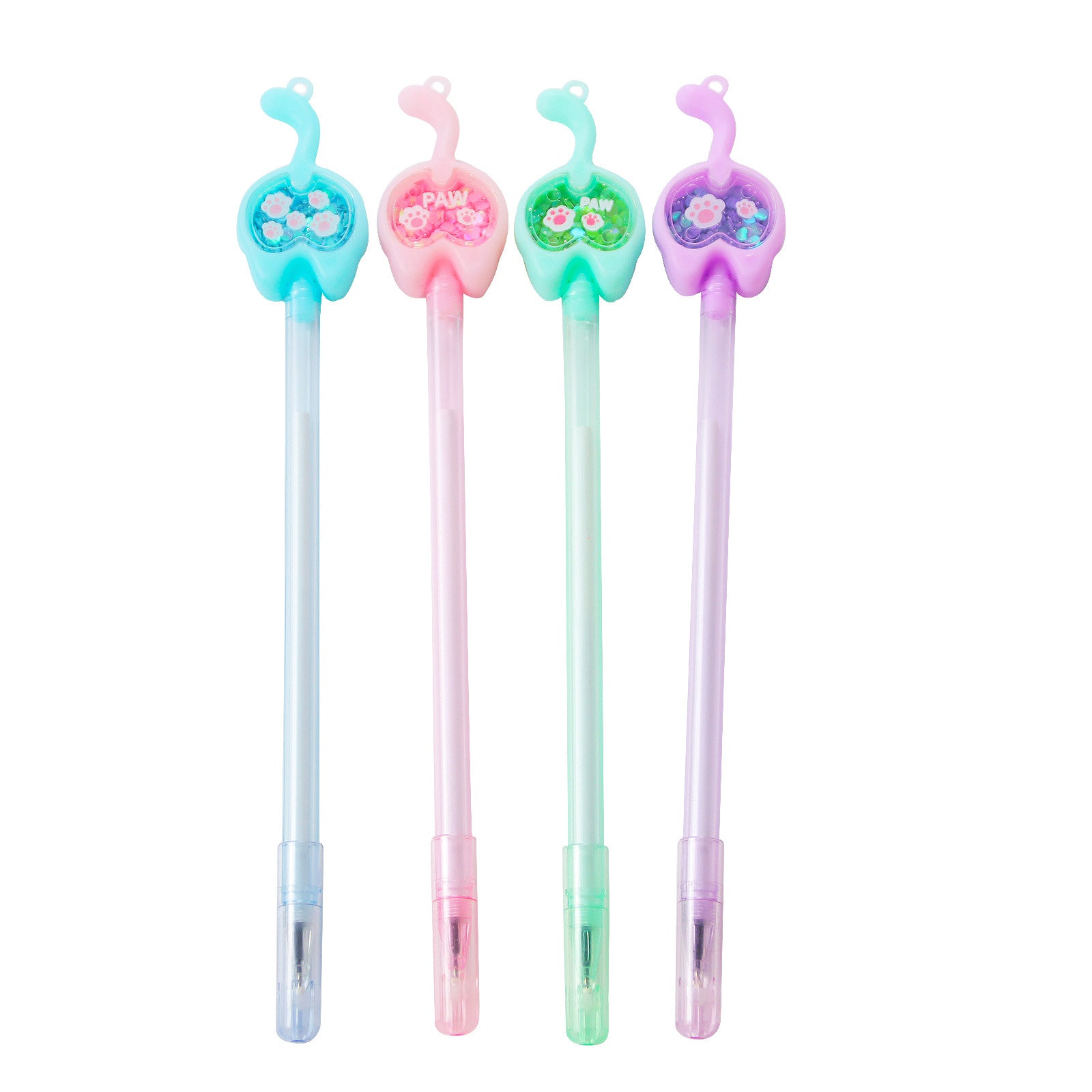 Bolígrafo de lentejuelas de gato de plástico al por mayor